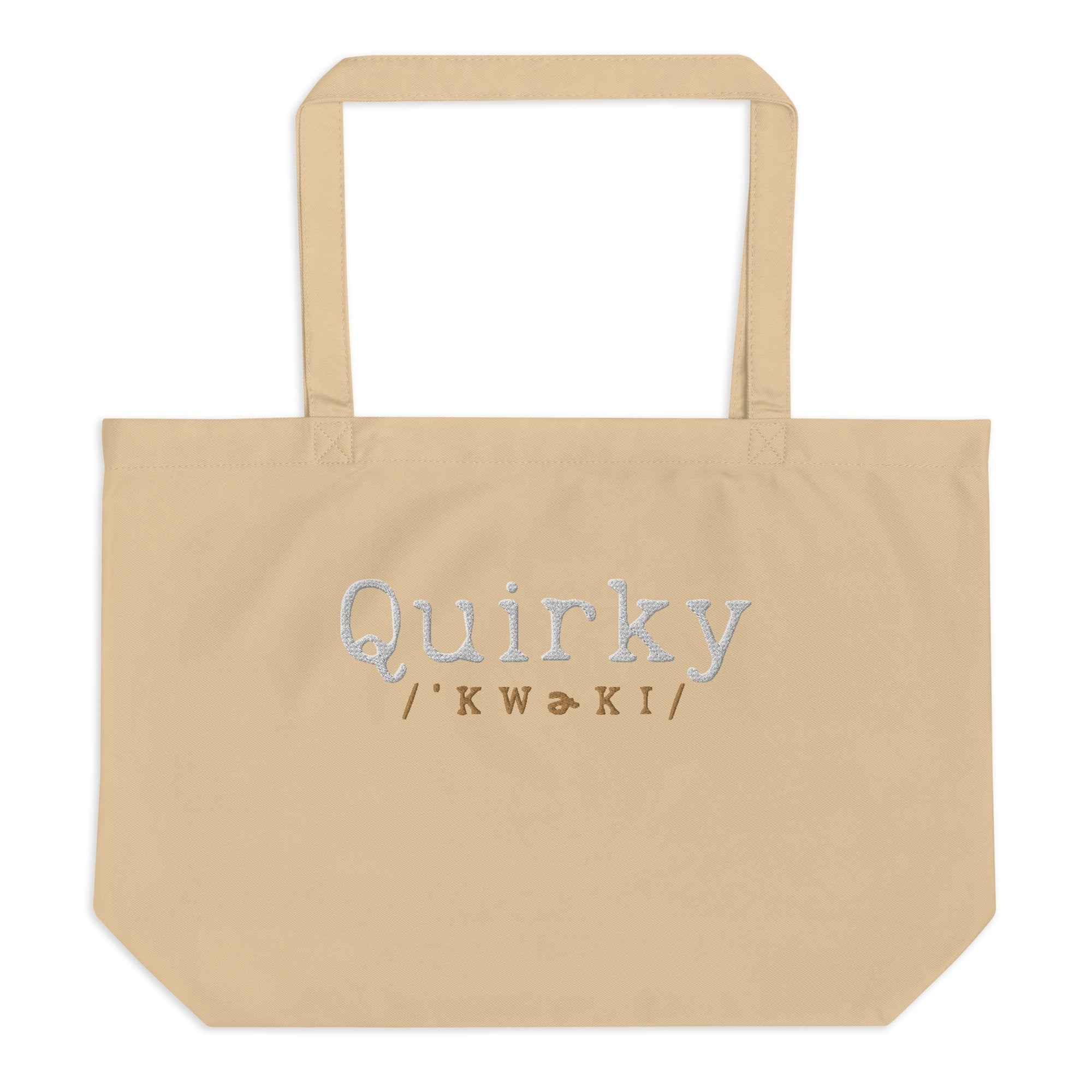 Quirky Embroidered large organic tote bag A Lot Smartassy